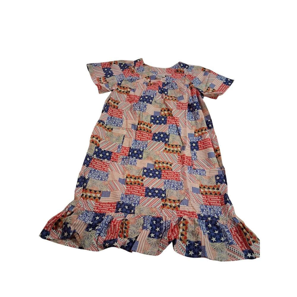 Sz xl USA America 🇺🇲 midi dress lightweight lounge mumu granny cottage core